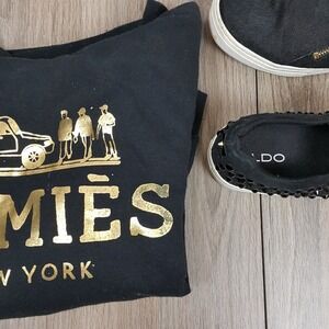 Reason, black and gold printed black 'homies' ‎ pullover sz XS